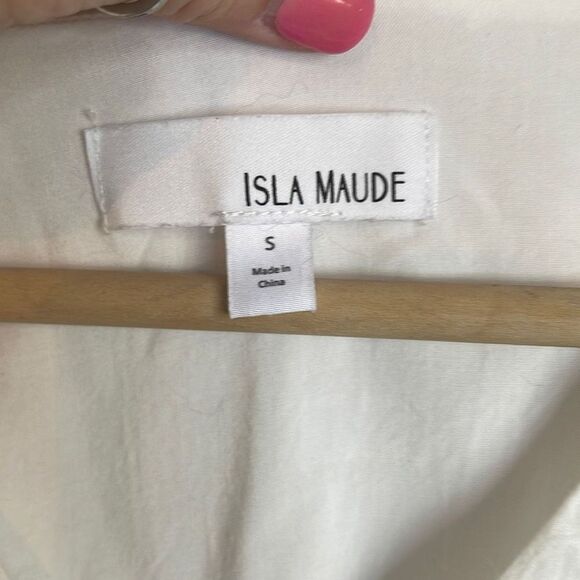 Isla Maude Women’s Black and White Eyelet Short Sleeve Top size small - Picture 4 of 6